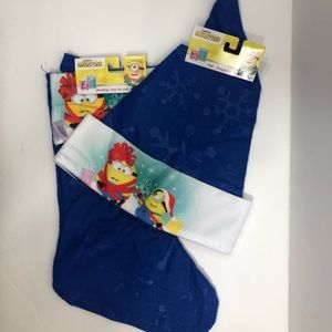 Minions Santa Hat/Stocking NWT
